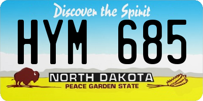 ND license plate HYM685