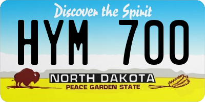 ND license plate HYM700