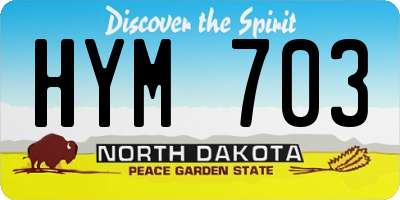 ND license plate HYM703