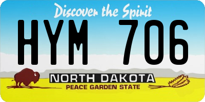 ND license plate HYM706