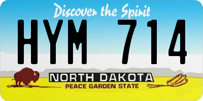 ND license plate HYM714