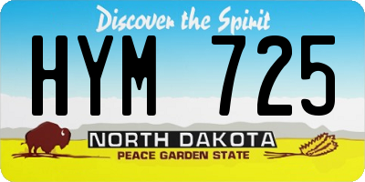 ND license plate HYM725