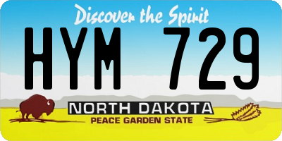 ND license plate HYM729