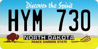ND license plate HYM730