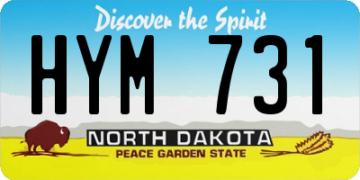 ND license plate HYM731