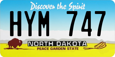 ND license plate HYM747