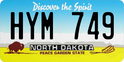 ND license plate HYM749