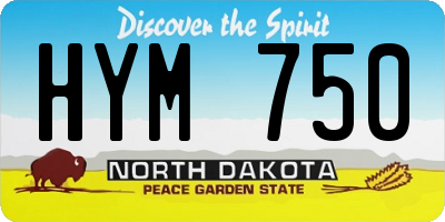 ND license plate HYM750