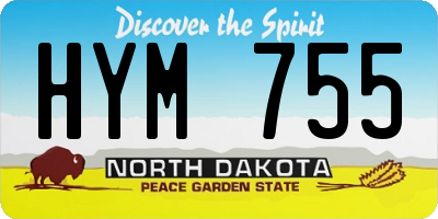 ND license plate HYM755
