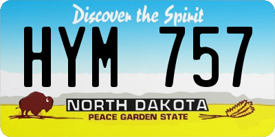 ND license plate HYM757