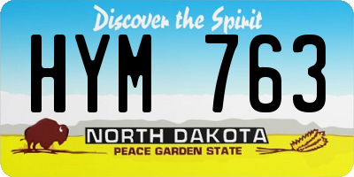 ND license plate HYM763