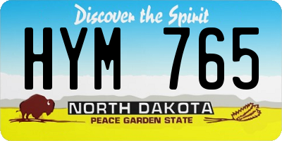 ND license plate HYM765