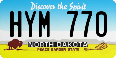ND license plate HYM770