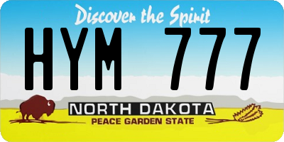 ND license plate HYM777