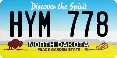 ND license plate HYM778