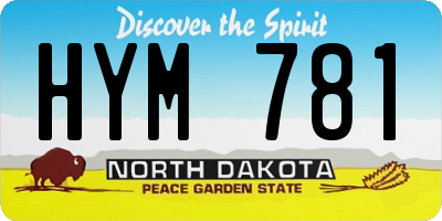 ND license plate HYM781