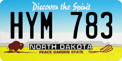 ND license plate HYM783