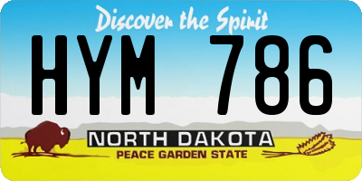 ND license plate HYM786