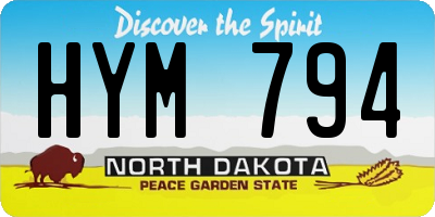 ND license plate HYM794