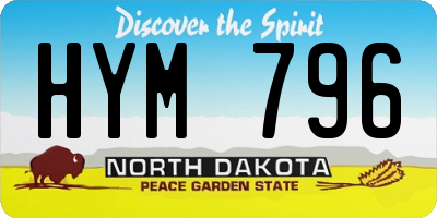 ND license plate HYM796
