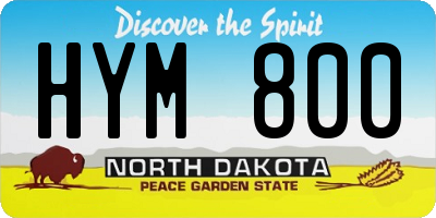 ND license plate HYM800