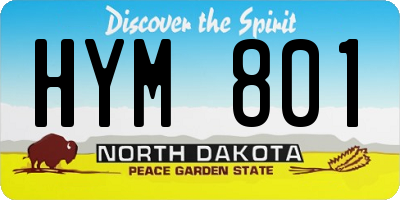 ND license plate HYM801