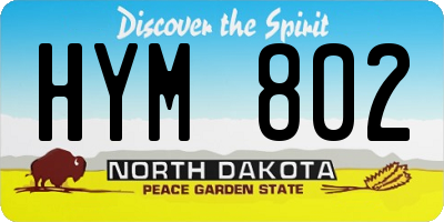 ND license plate HYM802