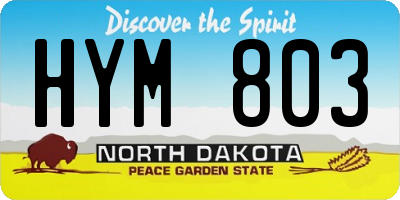 ND license plate HYM803