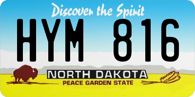 ND license plate HYM816