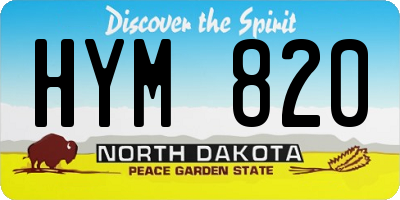 ND license plate HYM820