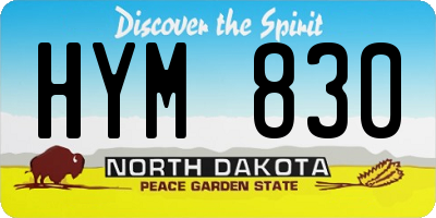 ND license plate HYM830