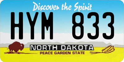 ND license plate HYM833