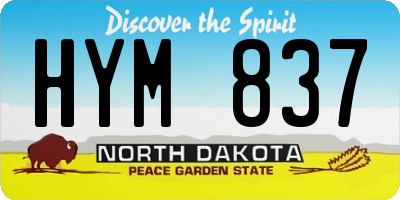 ND license plate HYM837