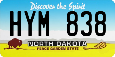 ND license plate HYM838