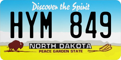 ND license plate HYM849
