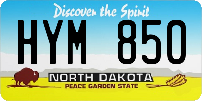 ND license plate HYM850