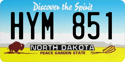 ND license plate HYM851