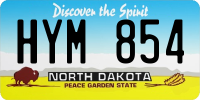 ND license plate HYM854