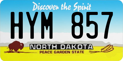 ND license plate HYM857