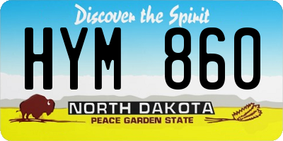 ND license plate HYM860