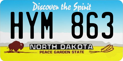 ND license plate HYM863