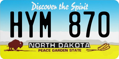 ND license plate HYM870