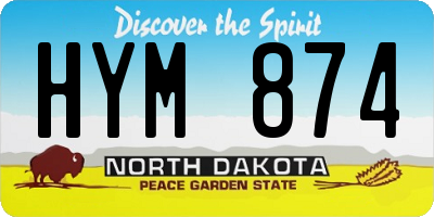 ND license plate HYM874