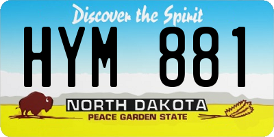 ND license plate HYM881