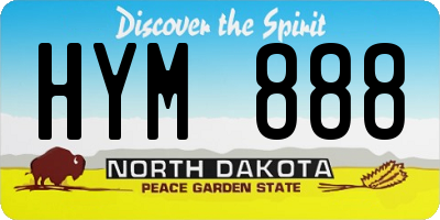 ND license plate HYM888