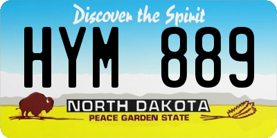 ND license plate HYM889