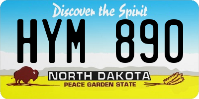 ND license plate HYM890