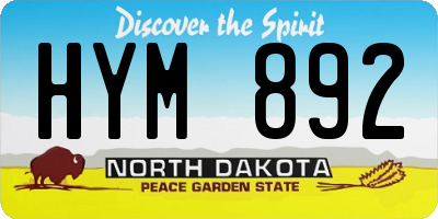 ND license plate HYM892