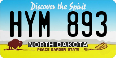 ND license plate HYM893
