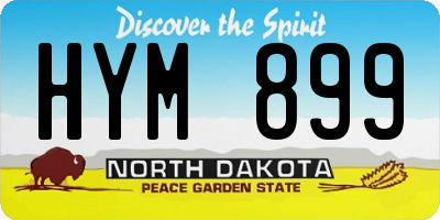 ND license plate HYM899